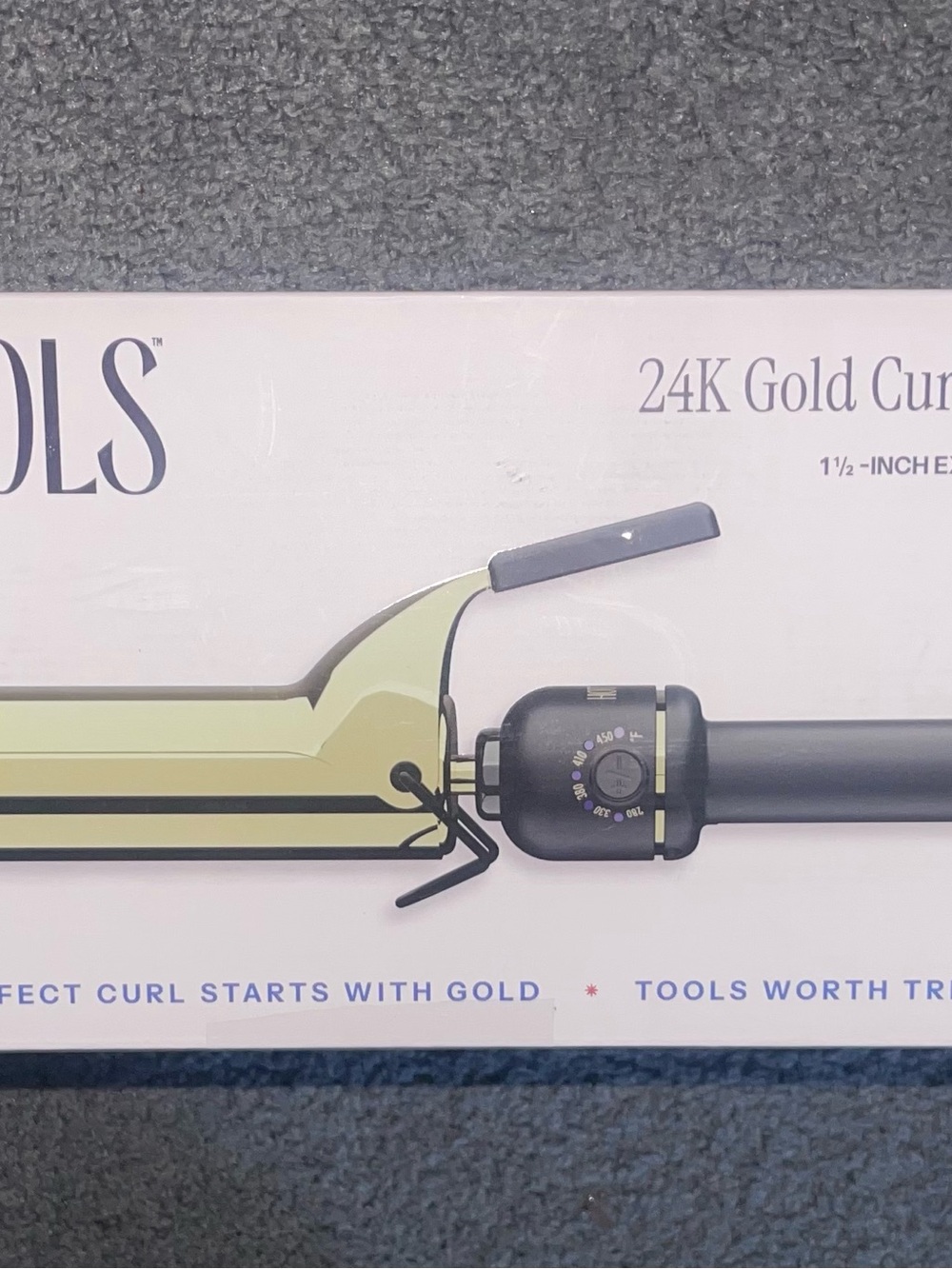 24K Gold 1.5-Inch Curling Iron - Gold & Black